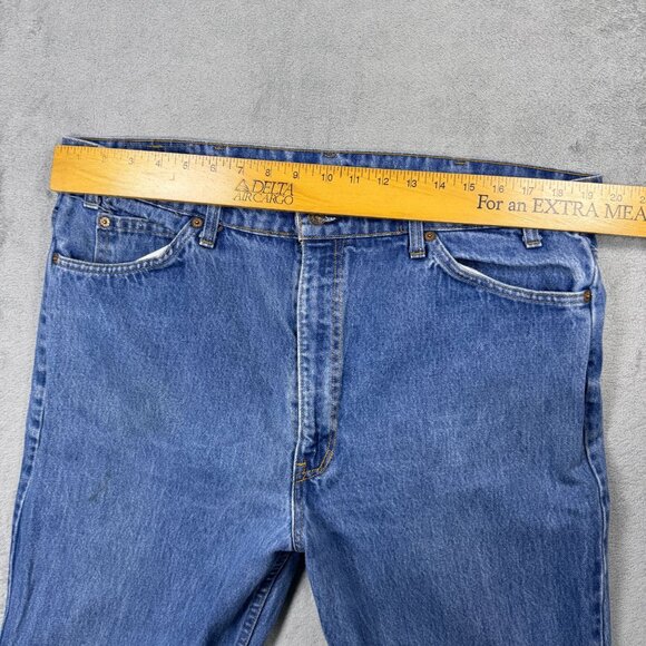 Vintage LEVIS 20517 0217 Orange Tab 70s Mens Bootcut Denim Jeans Grunge Blue - Picture 5 of 6